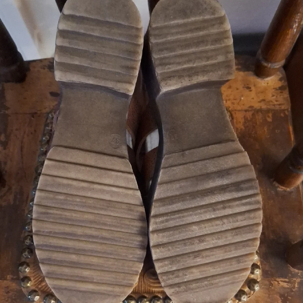 Romano Brown Leather Rugged Platform Sandals